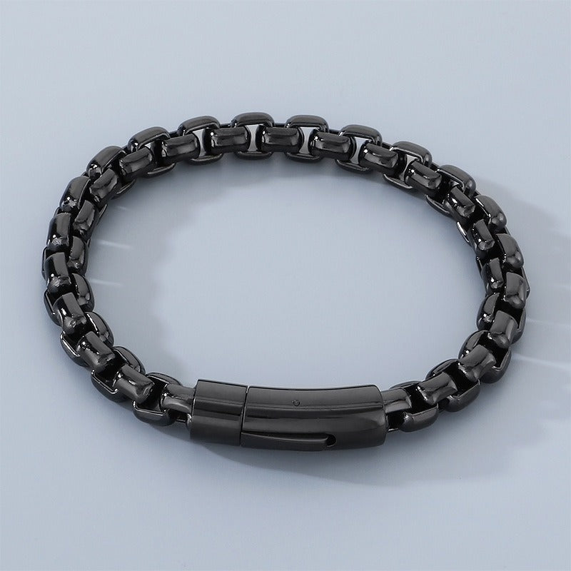 Kemstone Box Link Bracelet Titanium Steel 8mm Chain for Men Women KB212670-Z