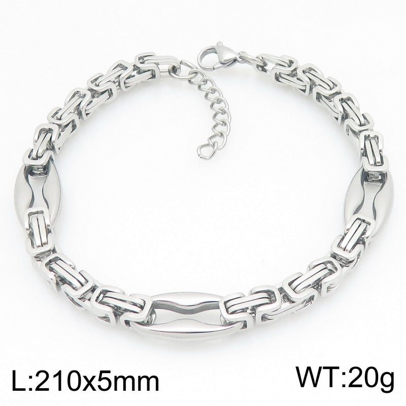 Kemstone Byzantine Chain Bracelet for Men – Titanium Steel Imperial Link KB209968-ZCG