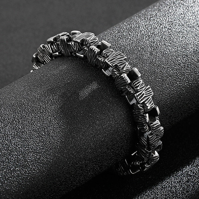Kemstone Stainless Steel Cast Chain Bracelet for Men Hip Hop Streetwear KB125390-BDJX