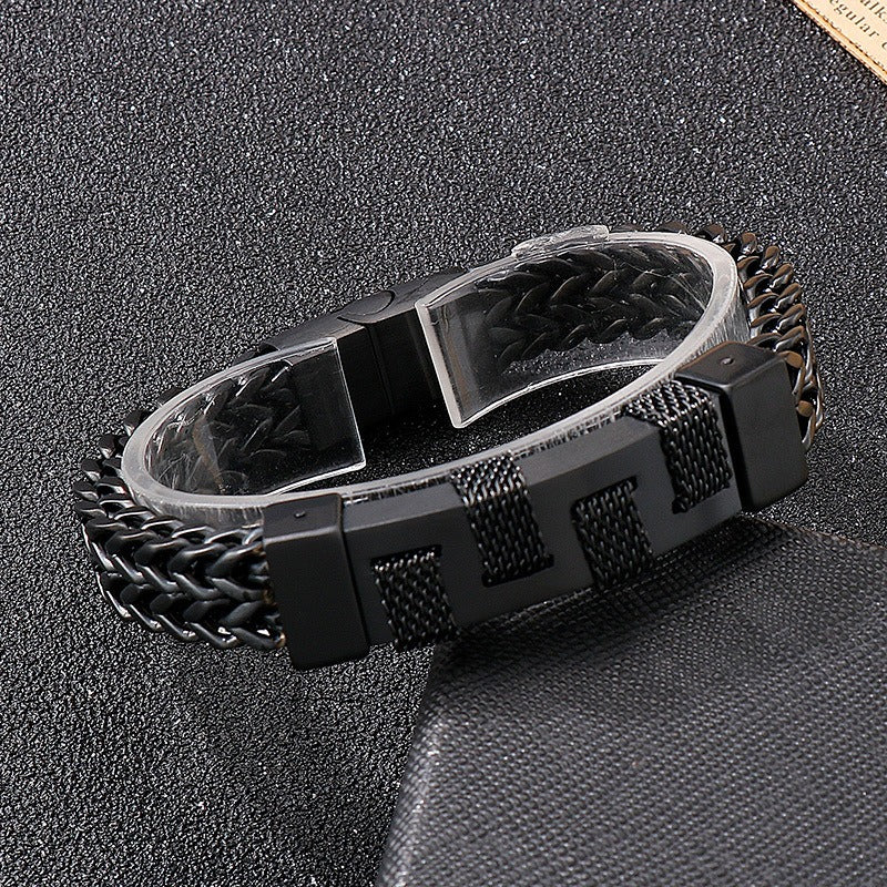 Kemstone Titanium Steel Woven Men’s Bracelet – Street Style KB139686-KFC