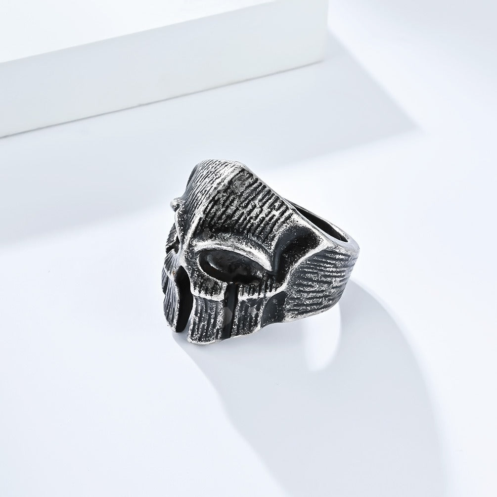 Kemstone Vintage Armor Skull Ring for Men Stainless Steel K-R1025