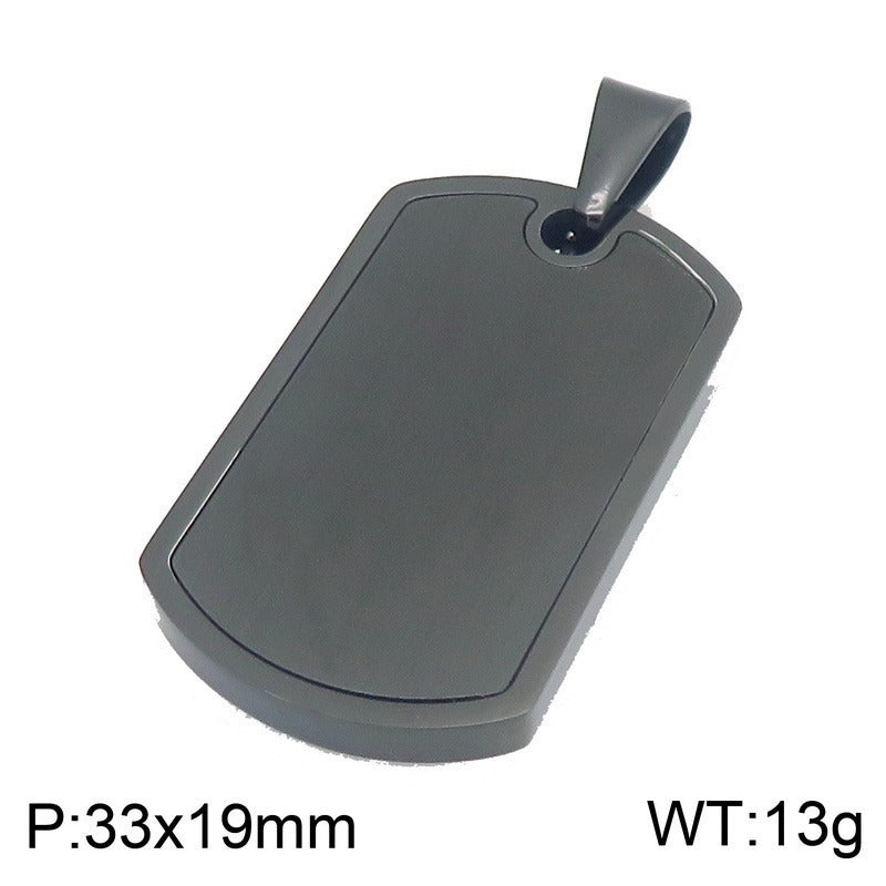 Kemstone Titanium Steel Tag Pendant Necklace – Brushed ID Plate for Men KP118330-ZLA