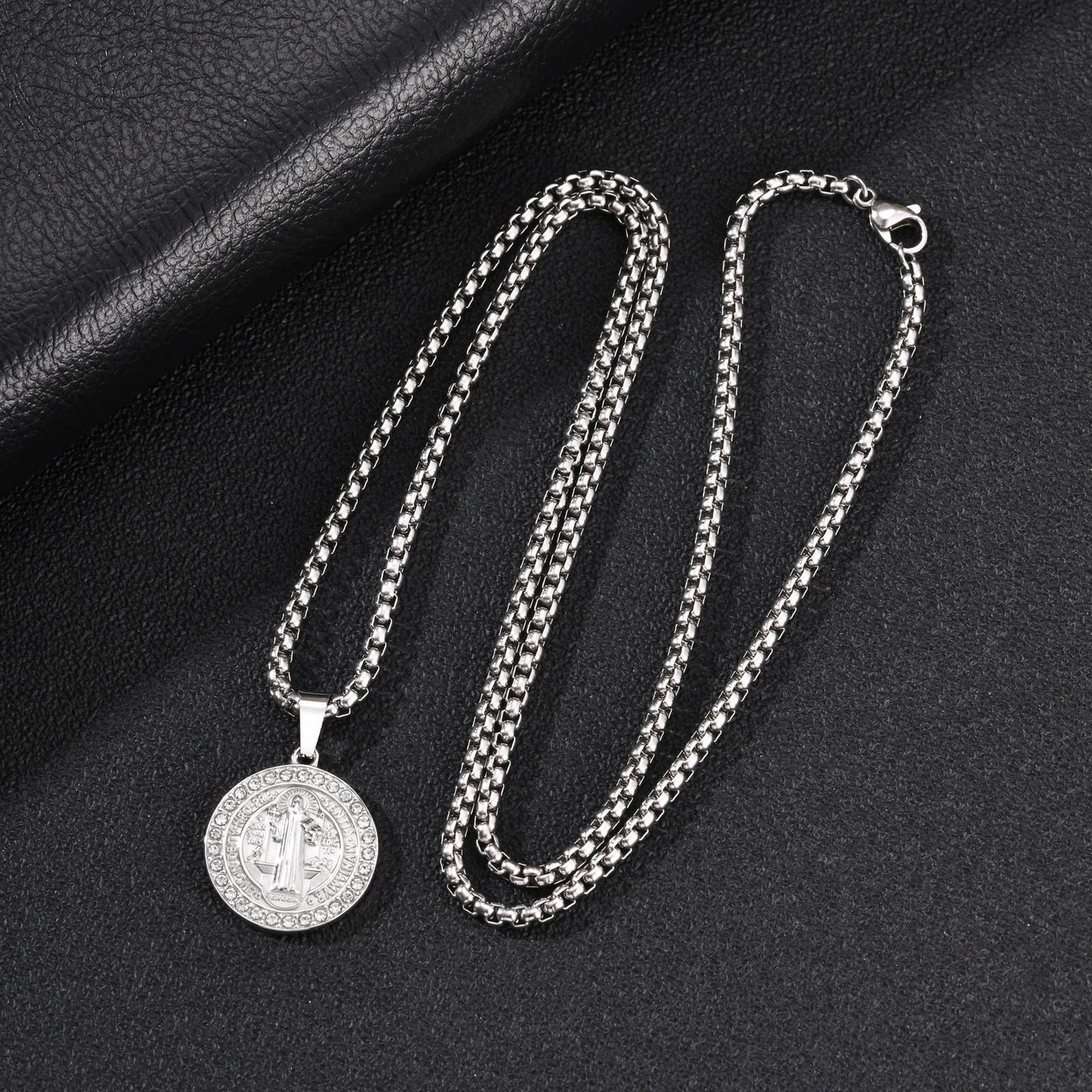 Kemstone Figure Relief Medallion Necklace for Men Stainless Steel Vintage PN-2426