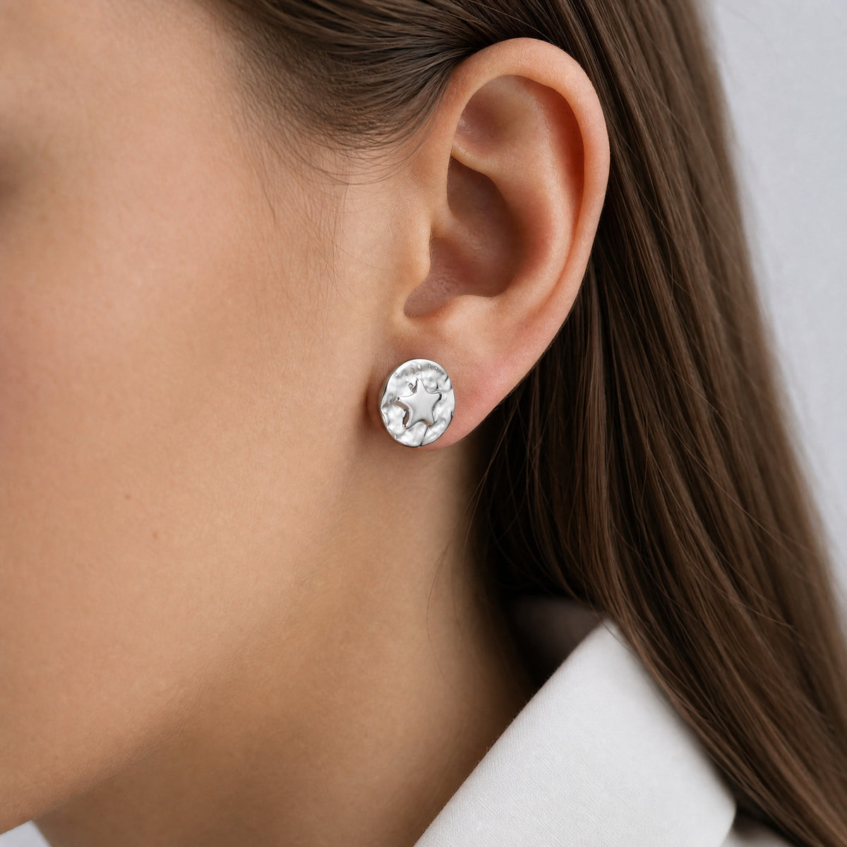 Kemstone Star Moon Stud Earring for Men Stainless Steel ES-857