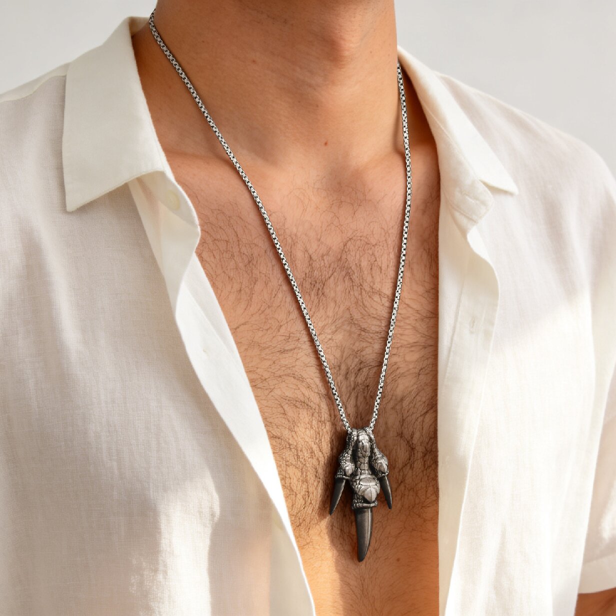 Kemstone Stainless Steel Dragon Claw Pendant Necklace for Men NC-3000