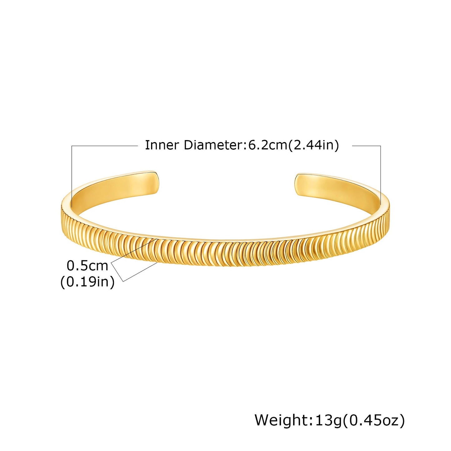 Kemstone Men’s Stainless Steel Cuff Bracelet – Minimalist Open Bangle B-565
