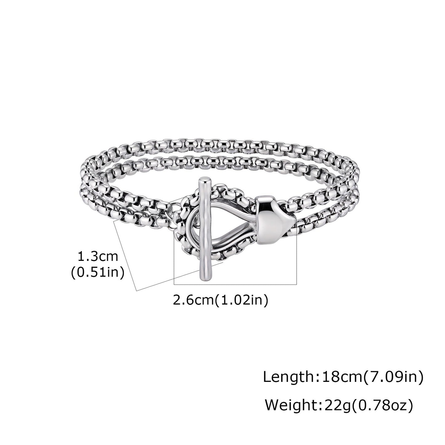 Kemstone Stainless Steel Snake Head Cuban Link Bracelet for Men OT Clasp Silver BR-2810
