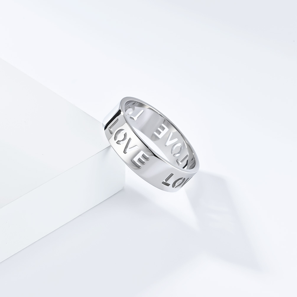 Kemstone Stainless Steel LOVE Cutout Ring for Men & Women K-R816