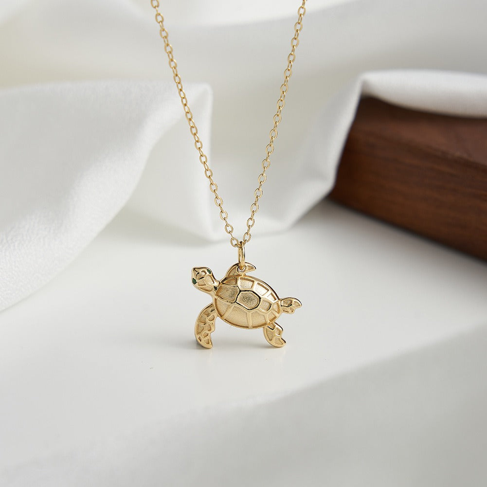 Kemstone Sea Turtle Pendant Necklace for Women 925 Sterling Silver Animal Jewelry SN352