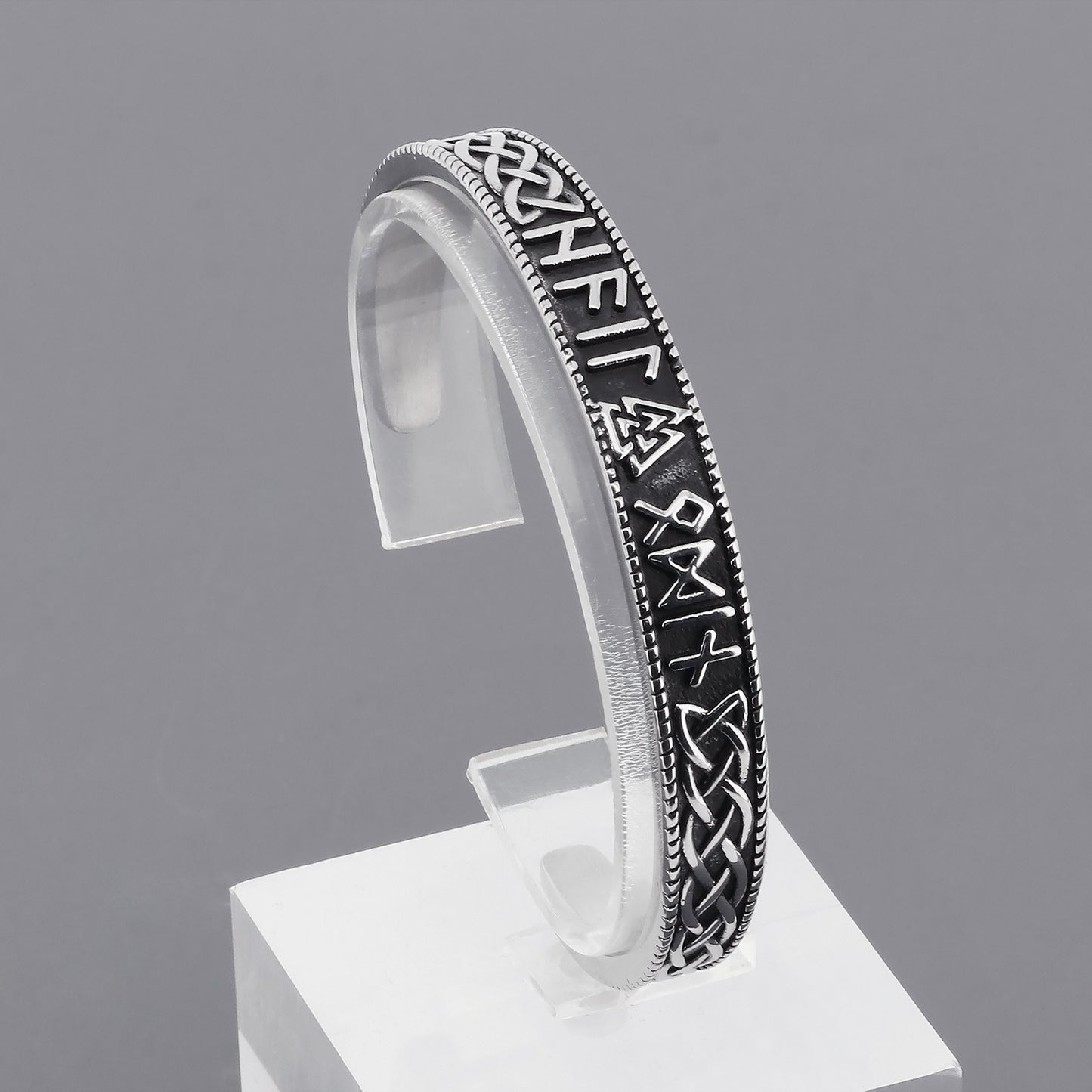 Kemstone Viking Mjölnir Cuff Bracelet – Steel Norse Men’s Jewelry KB182575