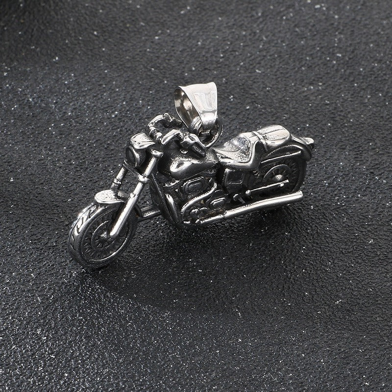 Kemstone Motorcycle Pendant Necklace for Men Stainless Steel Bike & Truck Charm Street Style KP117059-LU