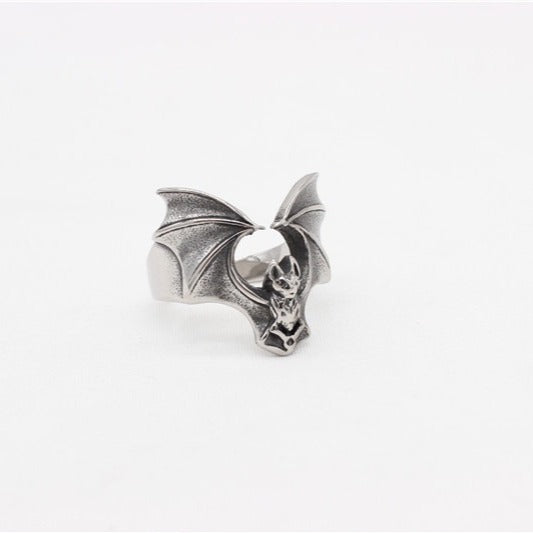 Kemstone Vintage Bat Design Titanium Steel Ring for Men – Gothic Style R1624