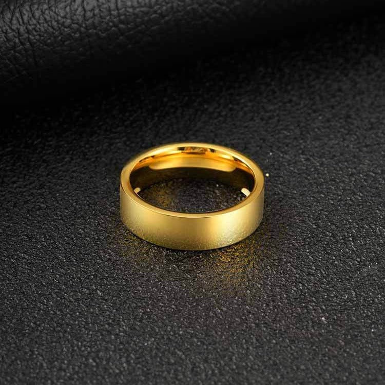 Kemstone Gold Plated Stainless Steel Ring for Men Women Minimalist 6mm R-525