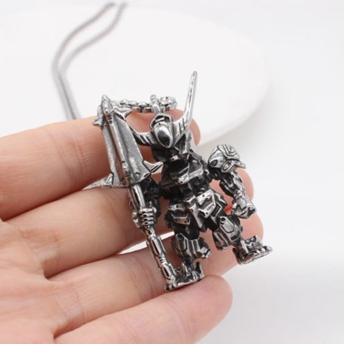 Kemstone Robot Pendant Necklace Stainless Steel Armored Mech Figure Mini for Men P1347