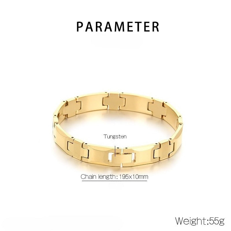 Kemstone Tungsten Cross Link Bracelet for Men Watch-Band Style KB209612-TS