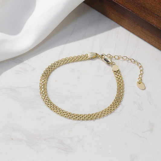 Kemstone 925 Sterling Silver Braided Chain Bracelet for Women – 4mm Weave Design GAB05