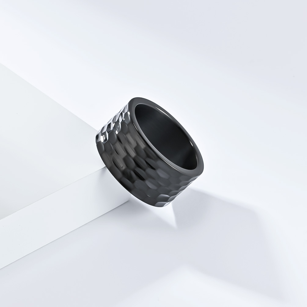 Kemstone Stainless Steel Honeycomb Pattern Ring for Men K-R783