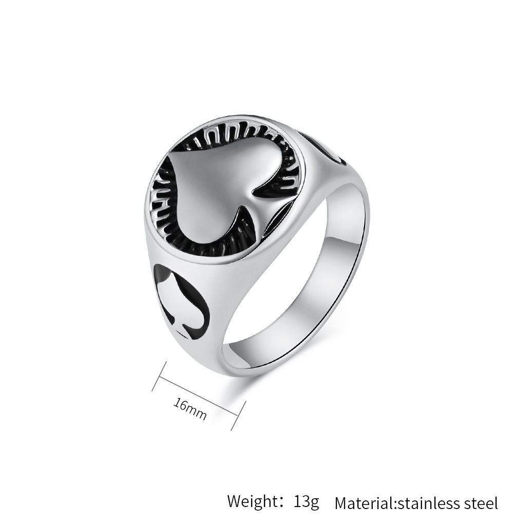 Kemstone Stainless Steel Spade Signet Ring for Men K-R789