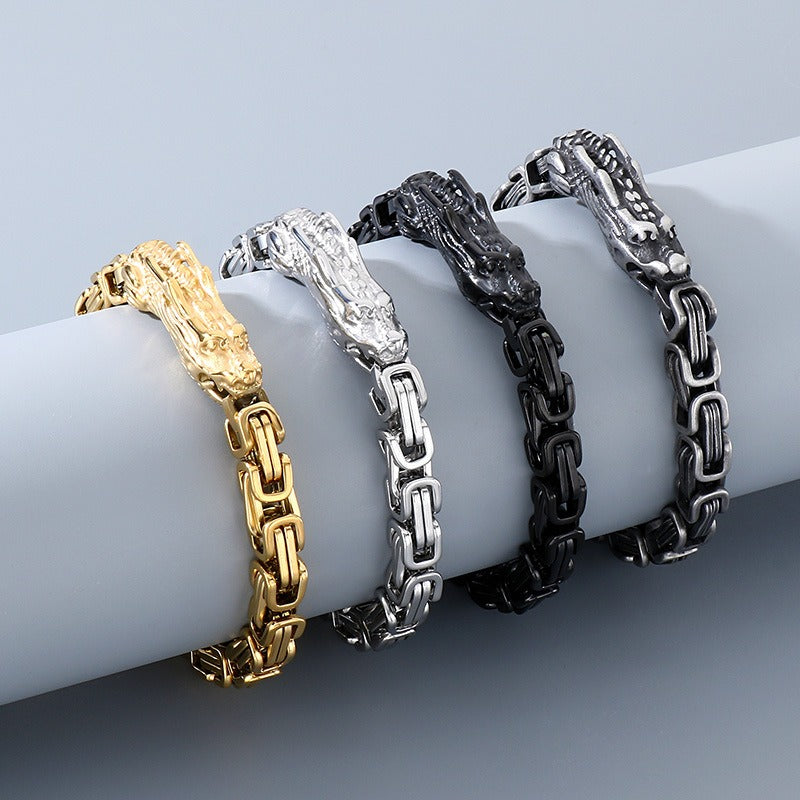 Kemstone Dragon Byzantine Bracelet for Men Titanium Steel KB213329-KFC