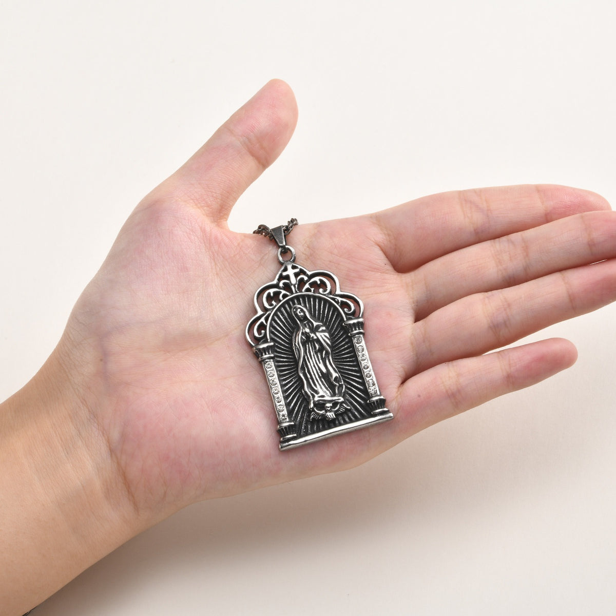 Kemstone Vintage Figure Relief Pendant Necklace for Men Stainless Steel PN-2431