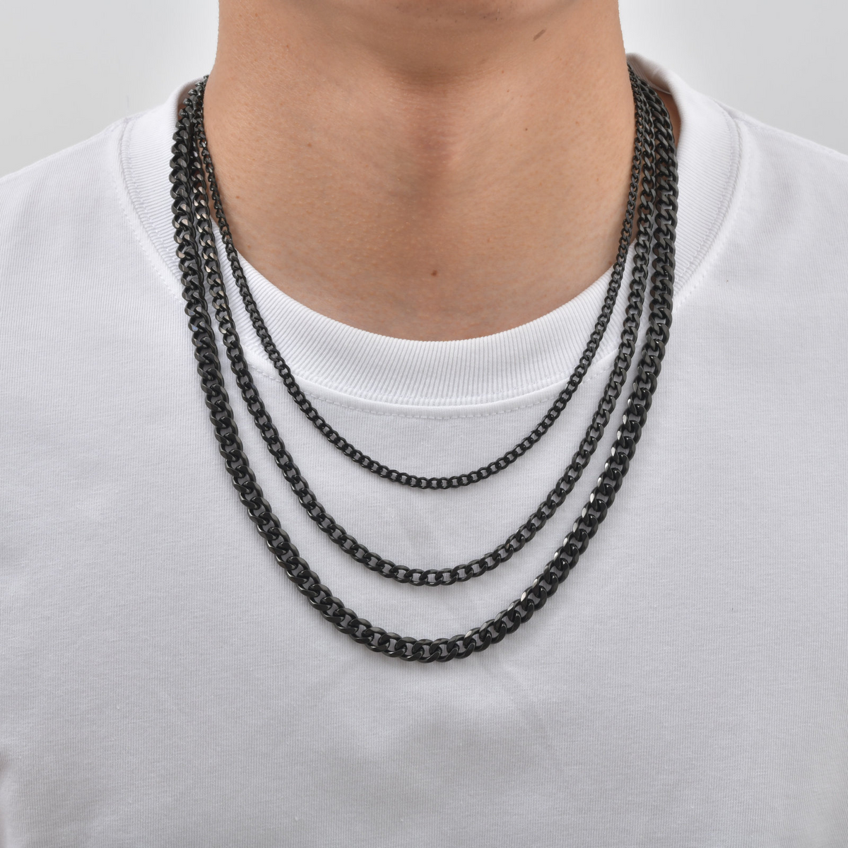 Kemstone Stainless Steel Faceted Curb Chain Necklace for Men NC-2607