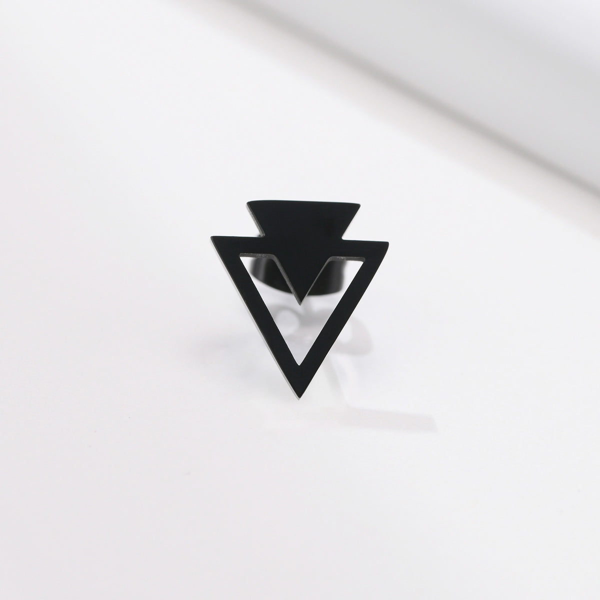 Kemstone Stainless Steel Triangle Stud Earrings for Men & Women ES-352