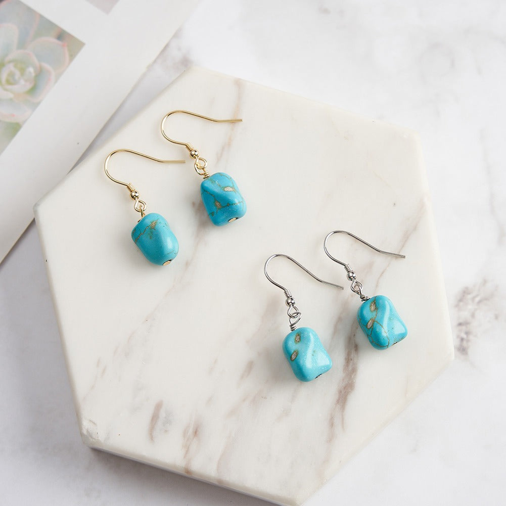 Kemstone Turquoise Drop Earrings for Women 925 Sterling Silver Vintage GME45
