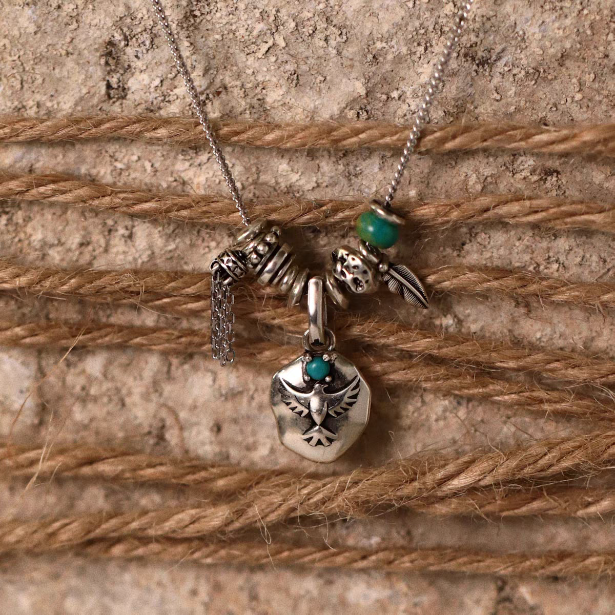 Kemstone Women’s Eagle Necklace – 925 Sterling Silver Turquoise Urban Nomadic Pendant EM-XXZON376