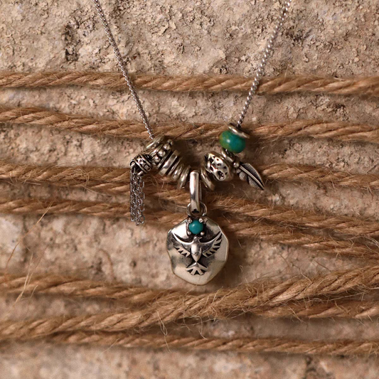 Kemstone Women’s Eagle Necklace – 925 Sterling Silver Turquoise Urban Nomadic Pendant EM-XXZON376