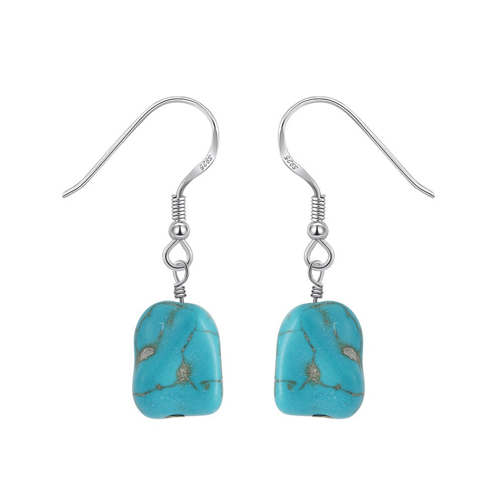 Kemstone Turquoise Drop Earrings for Women 925 Sterling Silver Vintage GME45