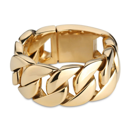 Kemstone Bold Cuban Link Bracelet for Men – 32mm Wide 316L Stainless Steel KB49305-D