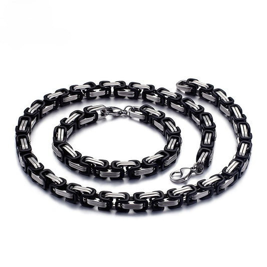 Collar llamativo de acero inoxidable estilo hip hop con cadena cubana Kemstone para hombre KS92303-Z