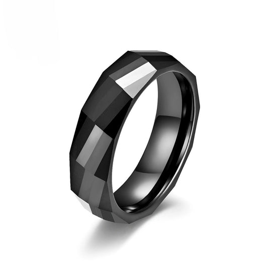 Kemstone Ceramic Ring – Faceted Geometric Design Jewelry for Men & Women K-R448