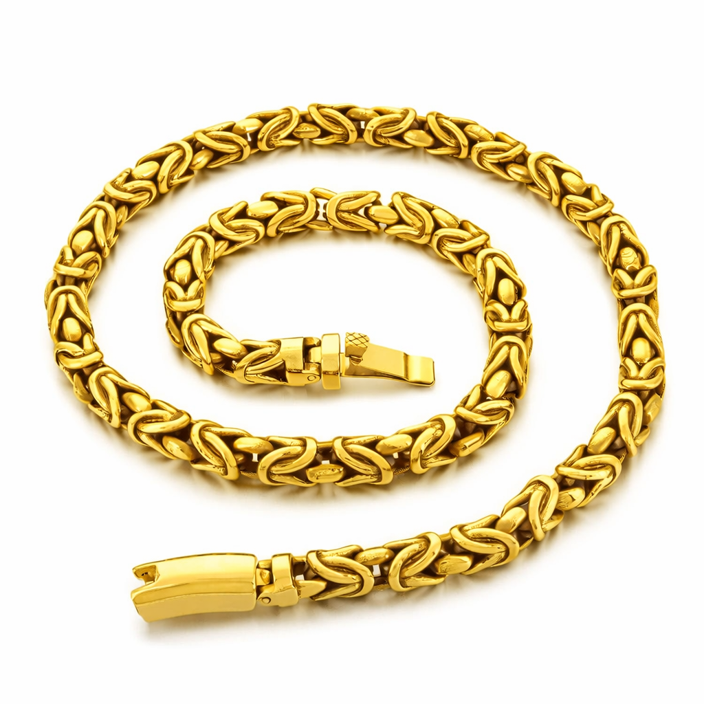 Kemstone KB170399 Titanium Steel Woven Peace Link Chain Bracelet & Necklace for Men