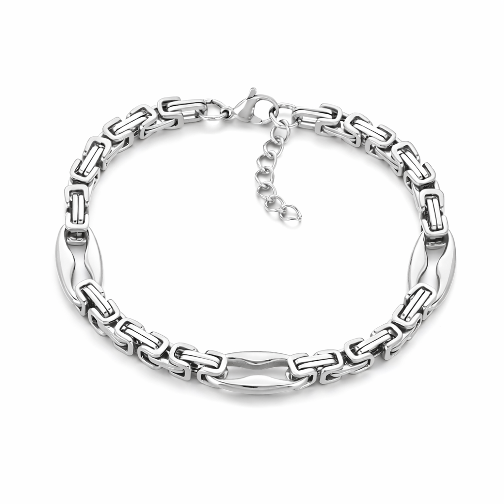 Kemstone Byzantine Chain Bracelet for Men – Titanium Steel Imperial Link KB209968-ZCG