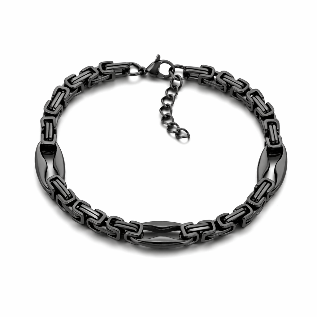 Kemstone Byzantine Chain Bracelet for Men – Titanium Steel Imperial Link KB209968-ZCG