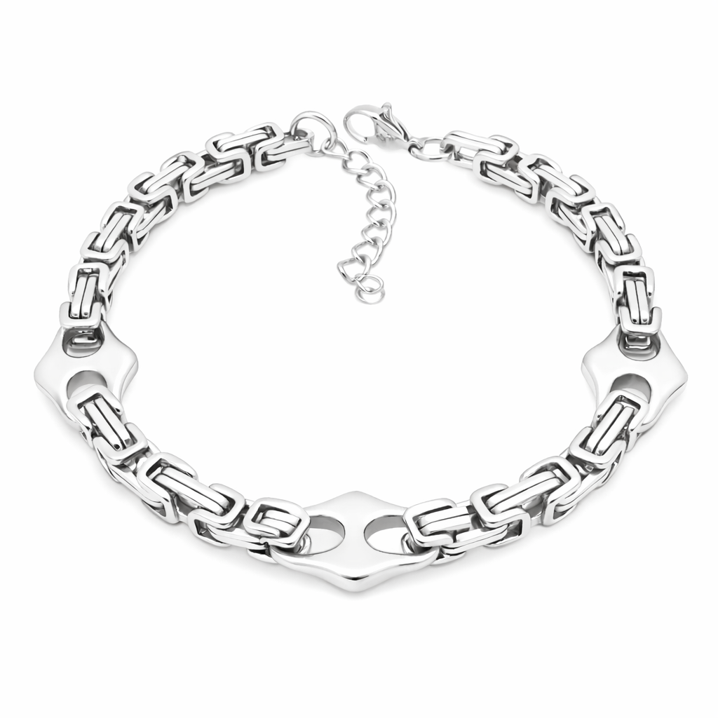 Kemstone Byzantine Chain Bracelet for Men – Titanium Steel Imperial Link KB209968-ZCG