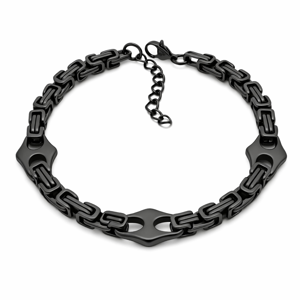 Kemstone Byzantine Chain Bracelet for Men – Titanium Steel Imperial Link KB209968-ZCG