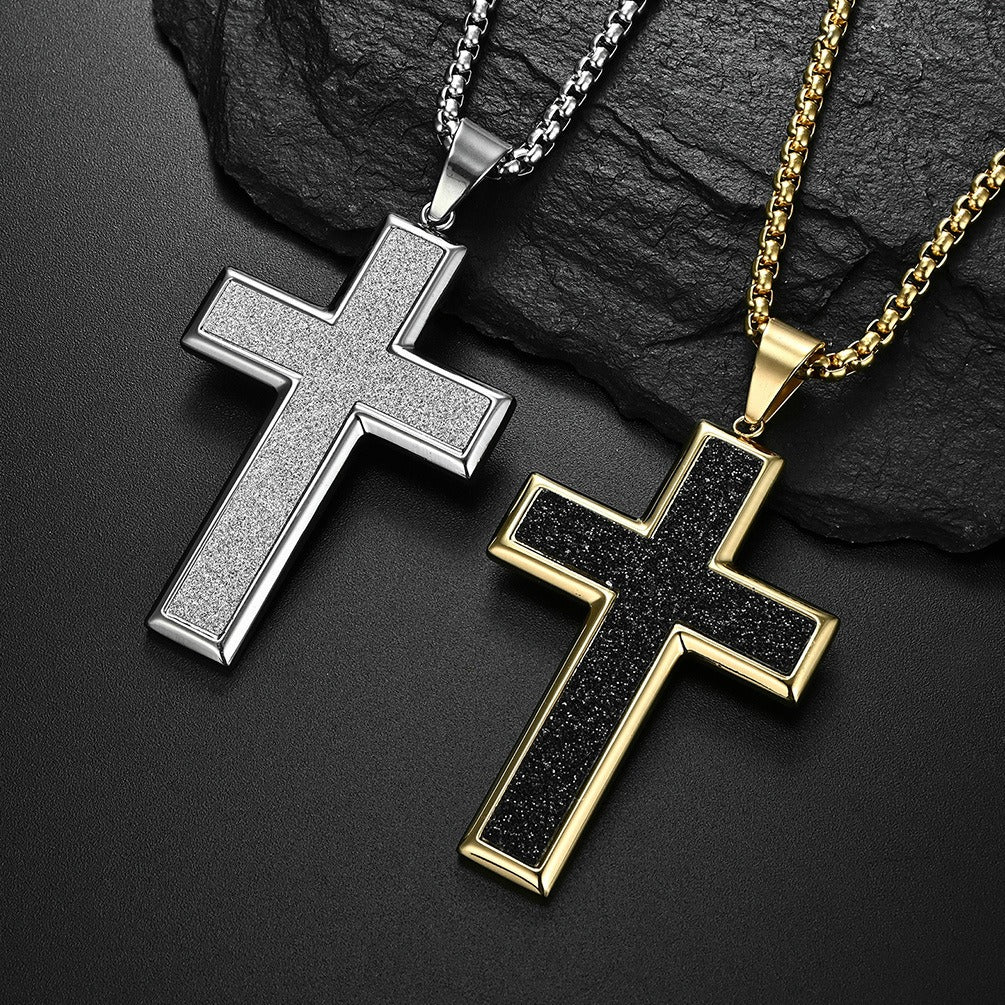 Kemstone Stainless Steel Cross Pendant Necklace for Men K-PT331