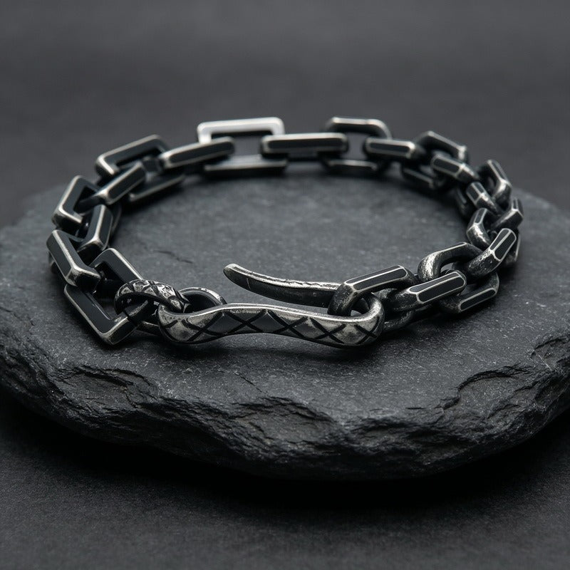 Kemstone Titanium Steel Mixed Link Bracelet for Men KB156607-KLHQ