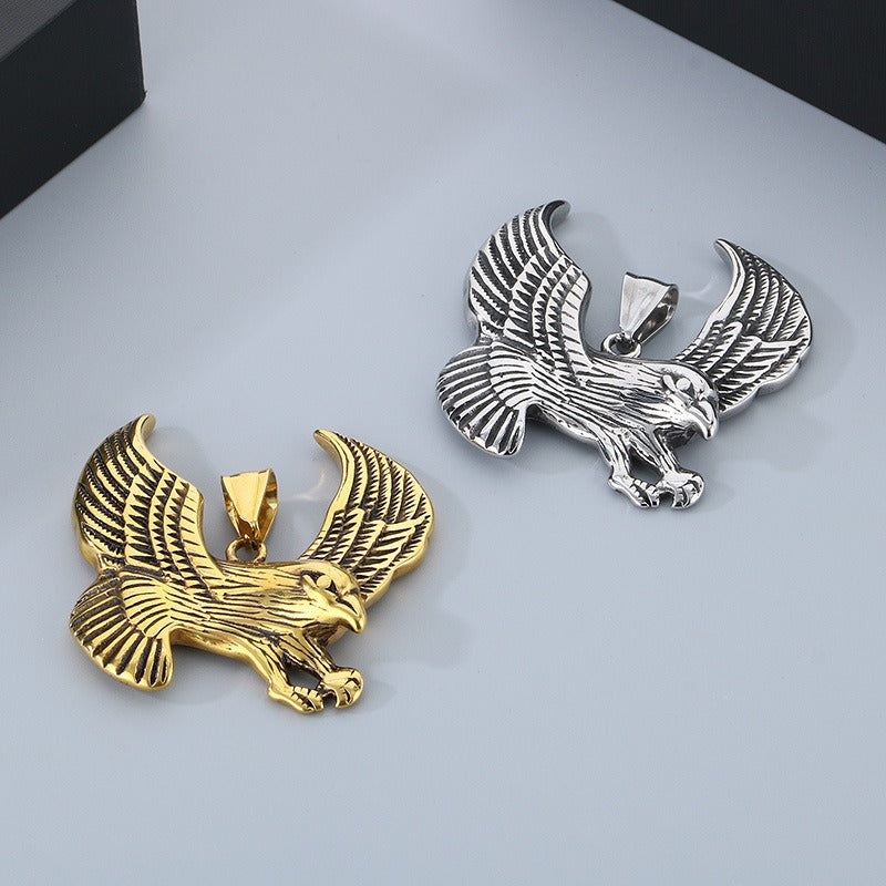Kemstone Titanium Steel Flying Eagle Necklace for Men KP130539-TGX
