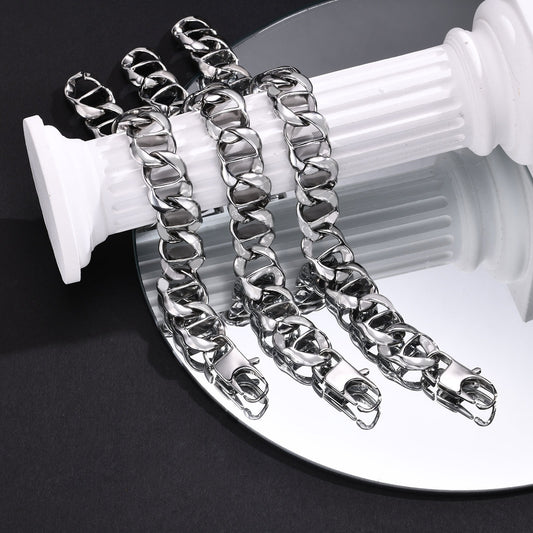 Kemstone Stainless Steel Cuban Link Bracelet for Men K-BD112528