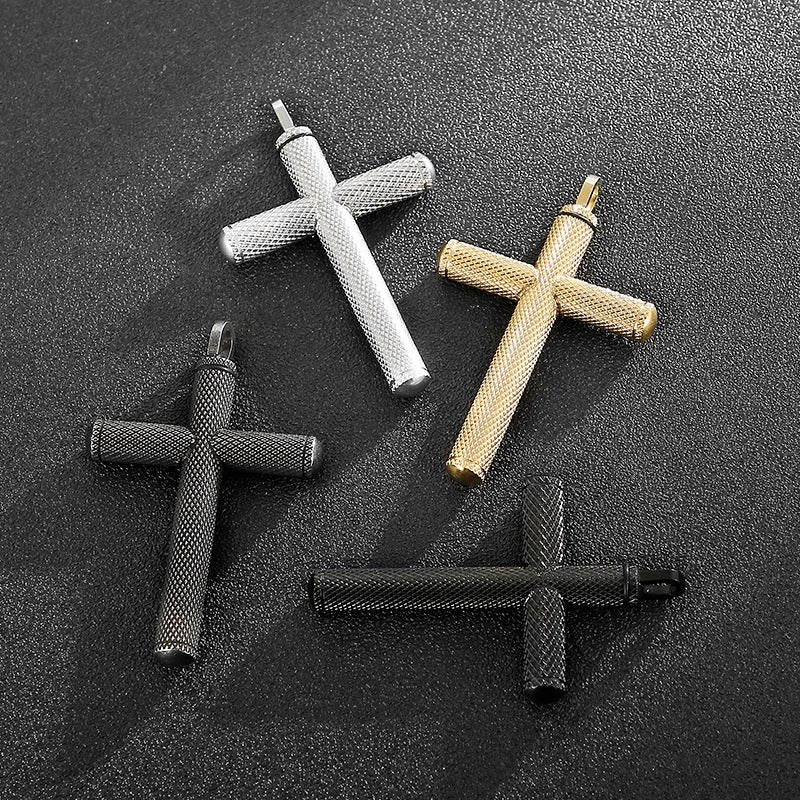 Kemstone Titanium Steel Cross Pendant Necklace for Men KP97205-KFC