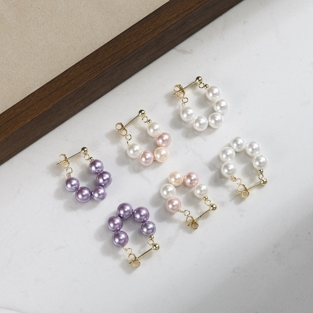 Kemstone Shell Pearl Drop Earrings for Women – 925 Sterling Silver PSE08