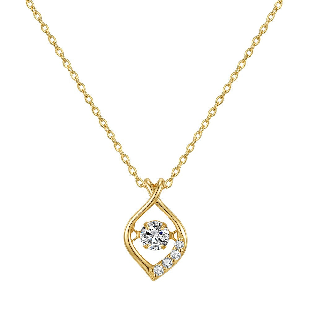 Kemston Teardrop 0.3CT Moissanite Pendant Necklace for Women 925 Sterling Silver SMON22