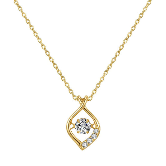Kemston Teardrop 0.3CT Moissanite Pendant Necklace for Women 925 Sterling Silver SMON22