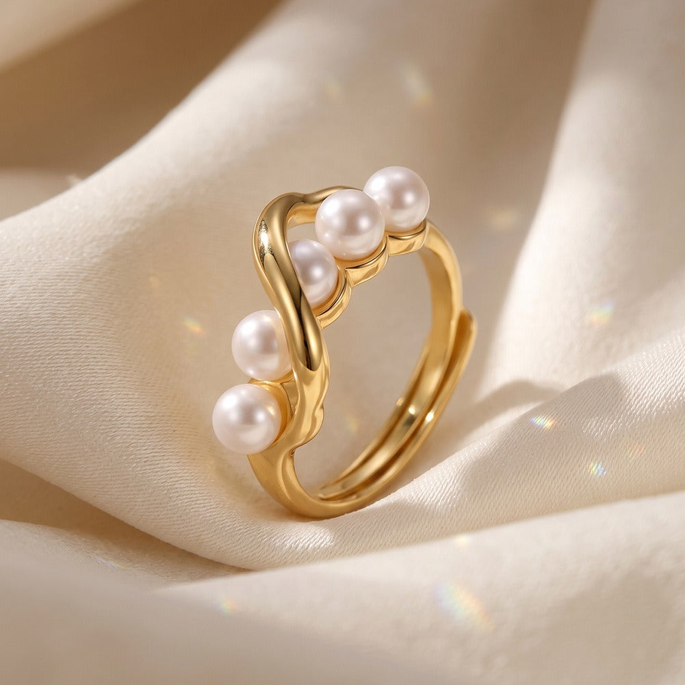 Kemston Pearl Wrap Ring for Women 925 Sterling Silver PSR03