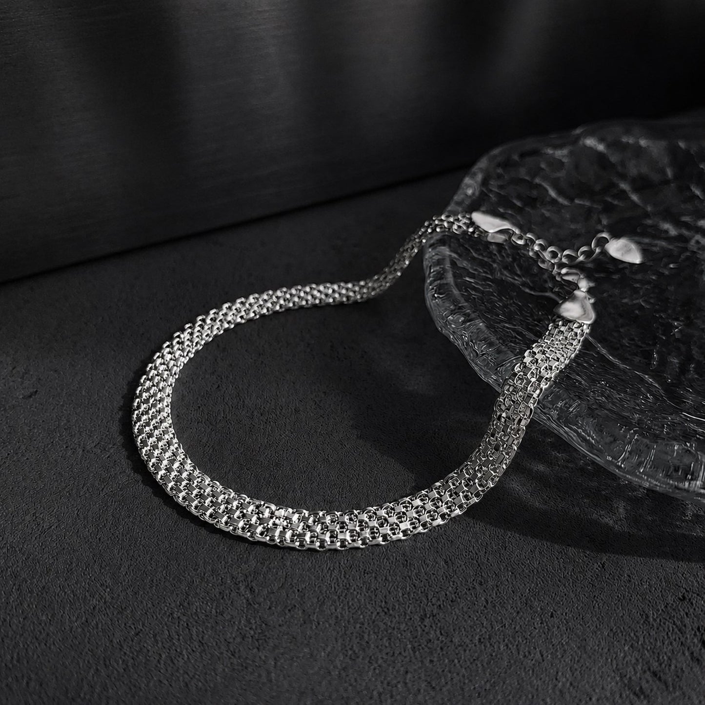 Kemstone Flat Woven Mesh Bracelet for Men Copper Chain BR-3043