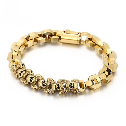 Kemstone Creative Skull Fusion Titanium Steel Men's Bracelet – Bold Punk Style KB152155-KFC