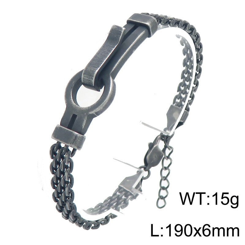 Kemstone Titanium Steel Multi-Row Chain Bracelet for Men KB213310-KFC